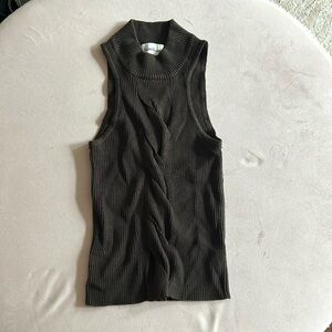 Heartloom Brown Sleeveless Ribbed Top